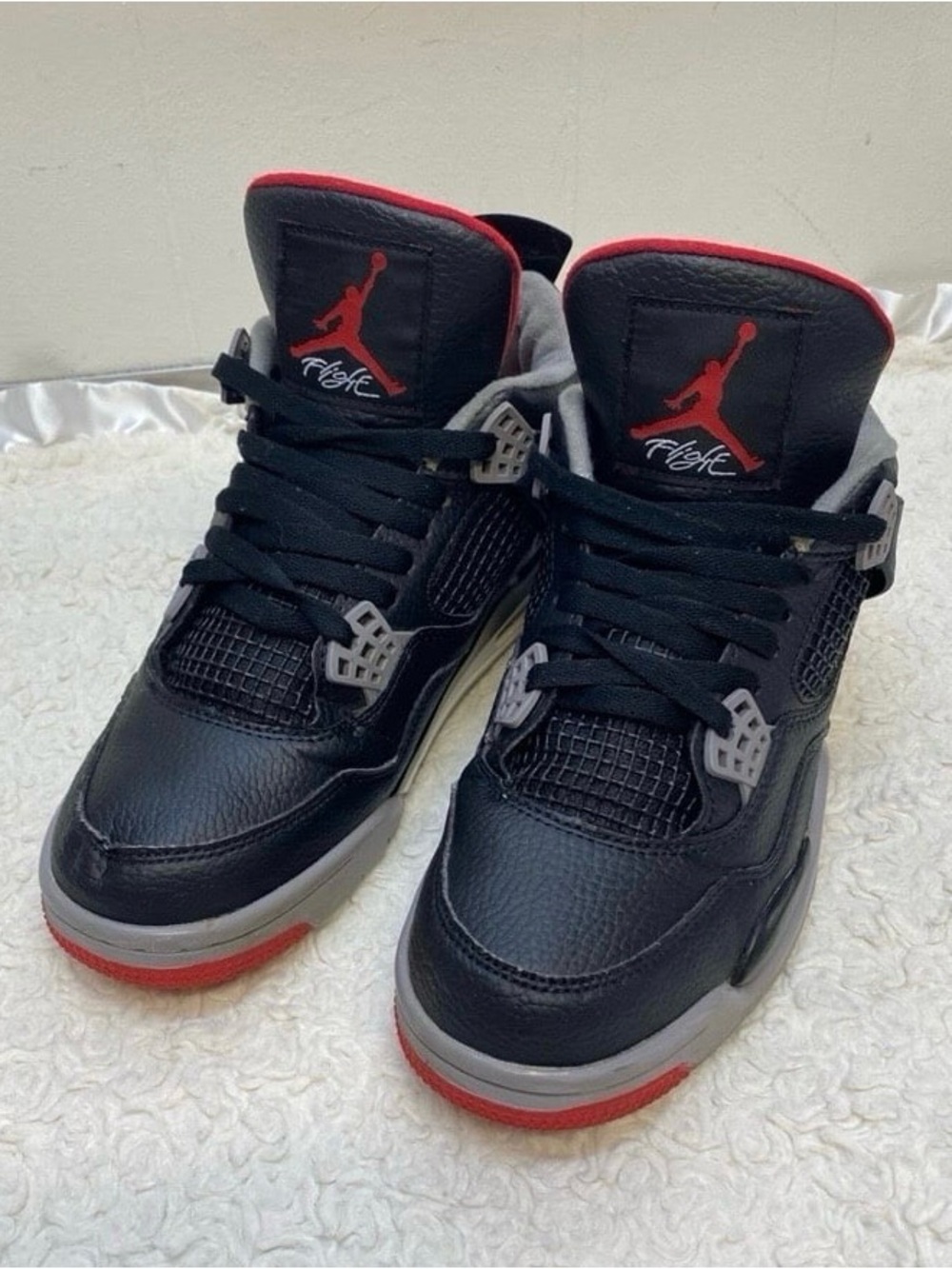 Nike Air Jordan 4 Retro "Bred Reimagined" Shoes Black/Fire Red women’s Size 9
